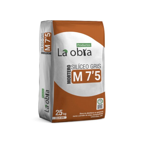 Mortero silíceo gris M 7,5 - 25kg
